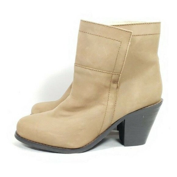 Santa Fe Boot Co. Heeled Ankle Boots Women's Size 9 Tan Leather Slip On - Picture 4 of 8